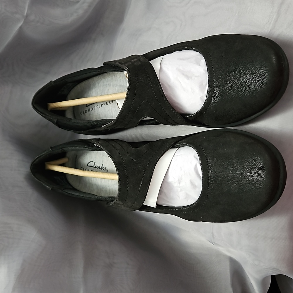 Clarks Women's Sillian 2.0 Joy Mary Jane Flat, Black Synthetic, sz 10M